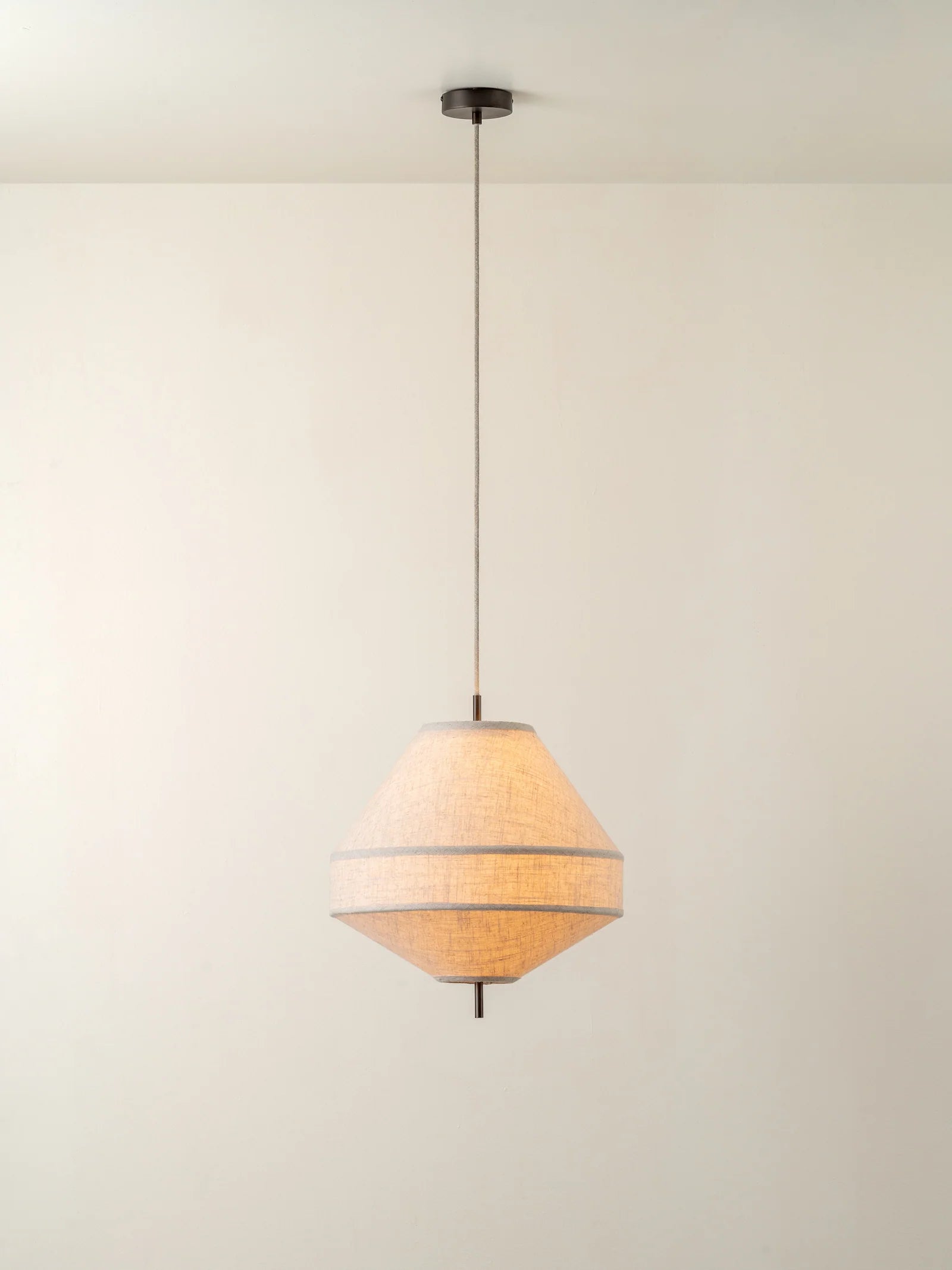 Solara - medium aged brass and layered natural linen pendant | Ceiling Light | Lights & Lamps | US | Modern Affordable Designer Lighting