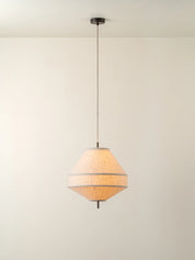 Solara - medium aged brass and layered natural linen pendant | Ceiling Light | Lights & Lamps | US | Modern Affordable Designer Lighting