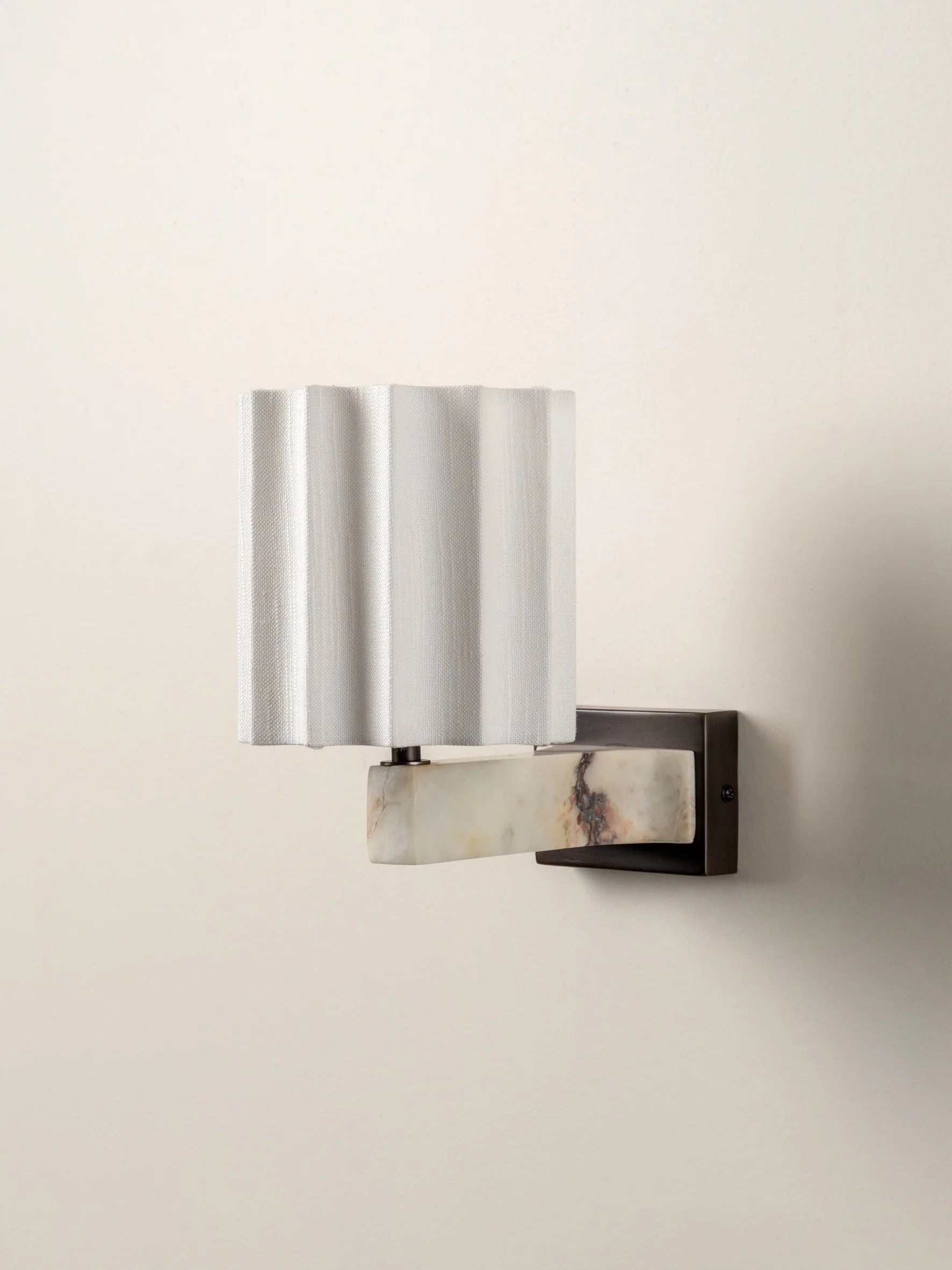 Viotti - Calacatta Viola marble and linen wall light | Wall Light | lights&amp;lamps | UK | Modern Affordable Designer Lighting