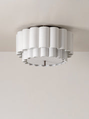 Folia - scalloped natural linen flush pendant | Ceiling Light | lights&lamps | UK | Modern Affordable Designer Lighting