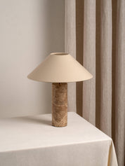 Denari - 1 light small brown marble cylinder table lamp | Table Lamp | lights&lamps | UK | Modern Affordable Designer Lighting