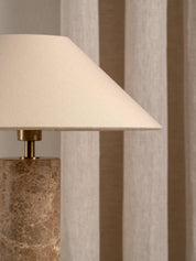 Denari - 1 light small brown marble cylinder table lamp | Table Lamp | lights&lamps | UK | Modern Affordable Designer Lighting