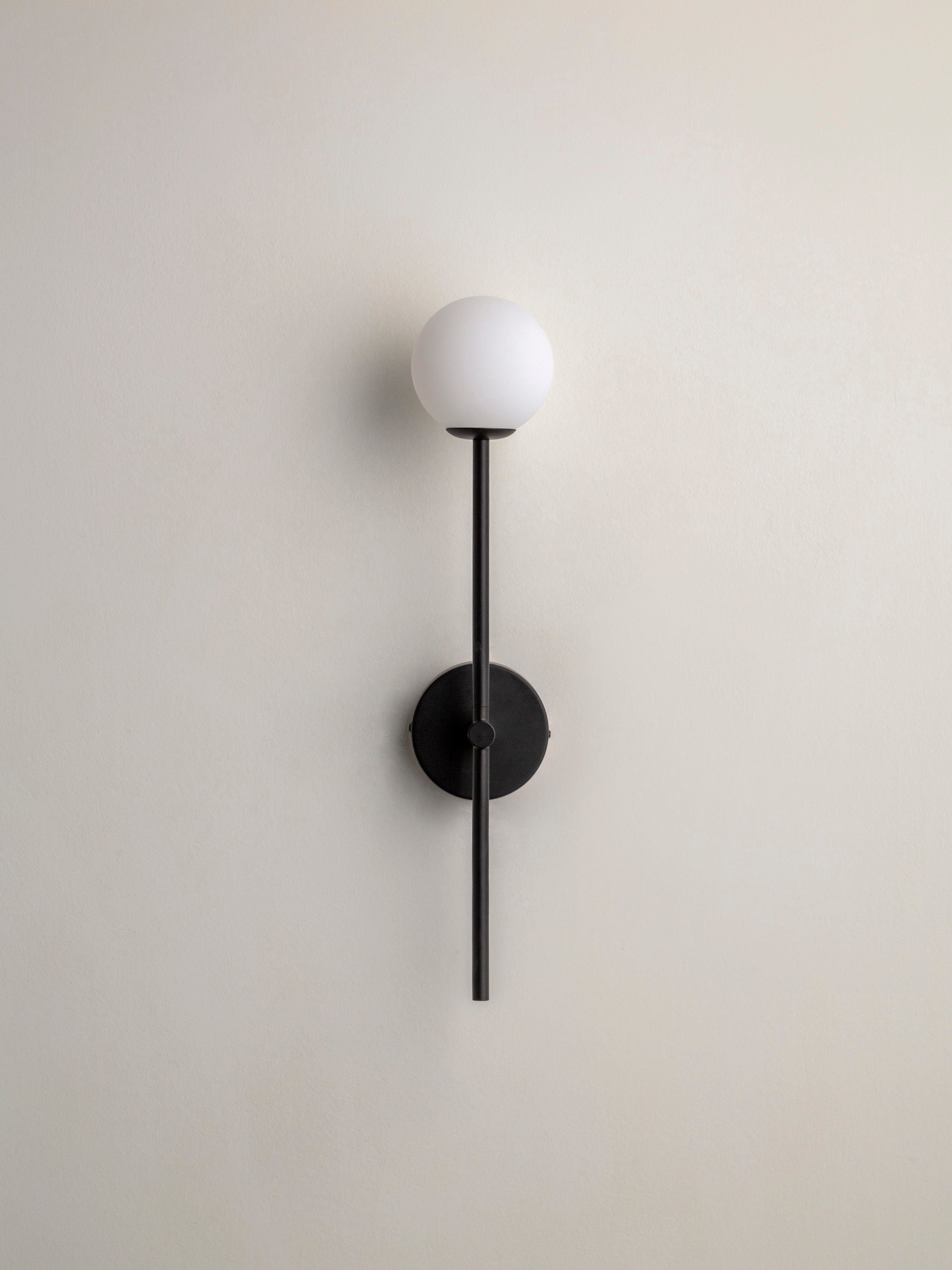 Chelvara - matt black and opal wall light | Wall Light | lights&lamps | UK | Modern Affordable Designer Lighting