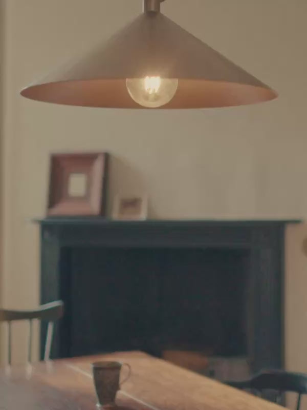 Bladen large aged brass pendant