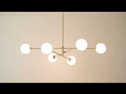 Chelso - 6 light brass and opal pendant | Ceiling Light | Lights & Lamps | USA | Modern Affordable Designer Lighting