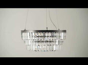 Alila - 5 light graphite silver tiered crystal glass chandelier