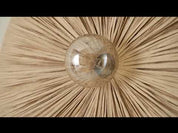Ridotti - 1 Light Natural Raffia and Burnished Brass Floor Lamp