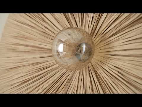 Ridotti - 1 Light Natural Raffia and Burnished Brass Floor Lamp