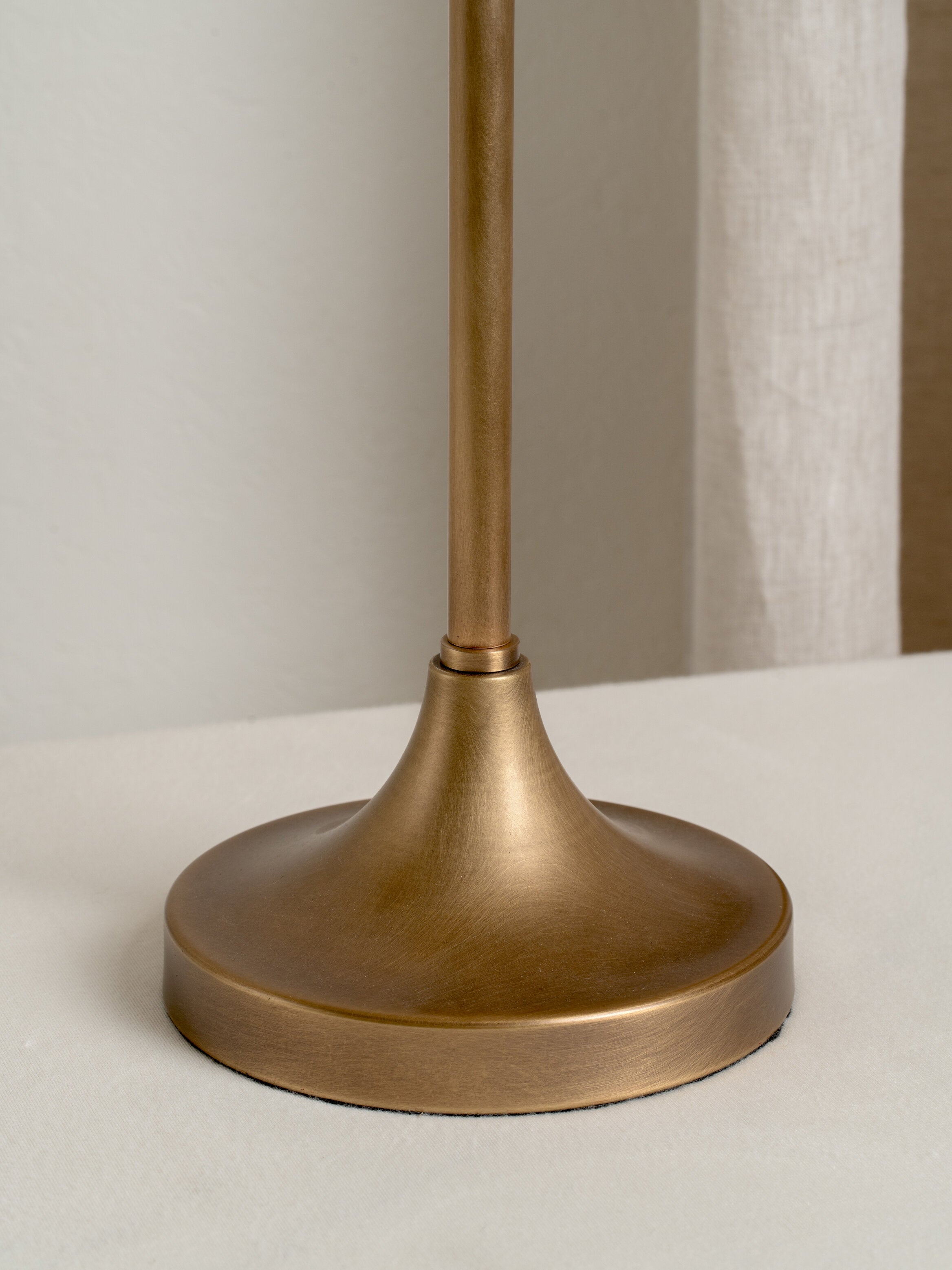 Lindi - aged brass and scalloped linen table lamp | Table lamp | lights & lamps | UK | Modern affordable designer 