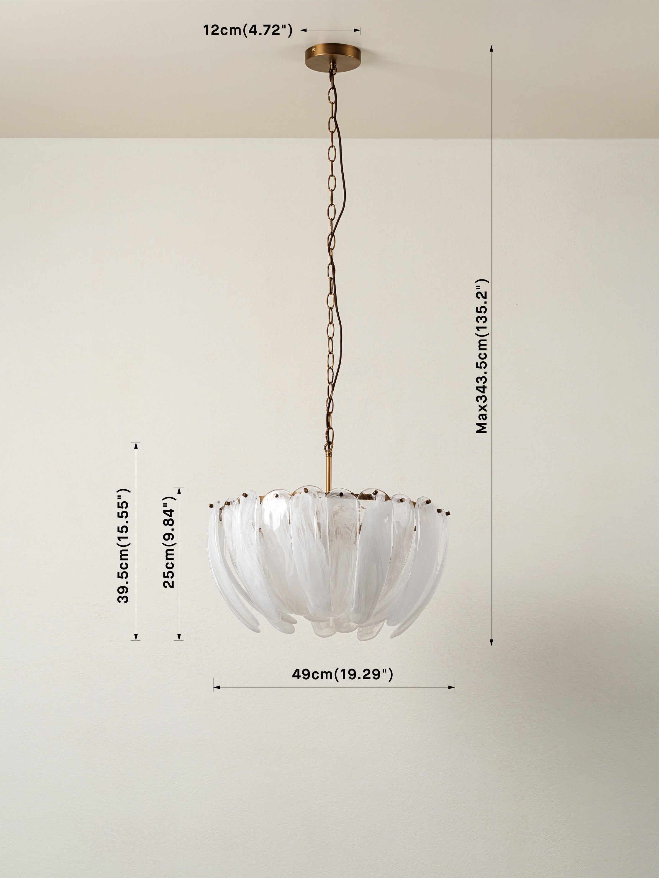 Astera - 4 light alabaster curved glass chandelier | Chandelier | lights & lamps | US | Modern affordable designer lighting