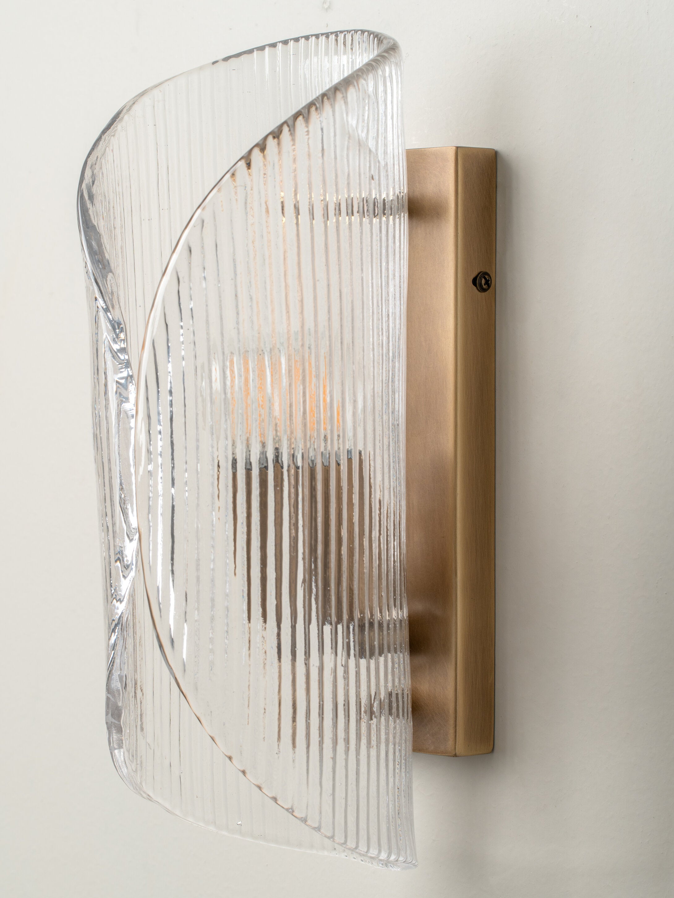 Cannoli - aged brass and textured glass wall light | Wall light | lights & lamps | Modern affordable designer lighting 