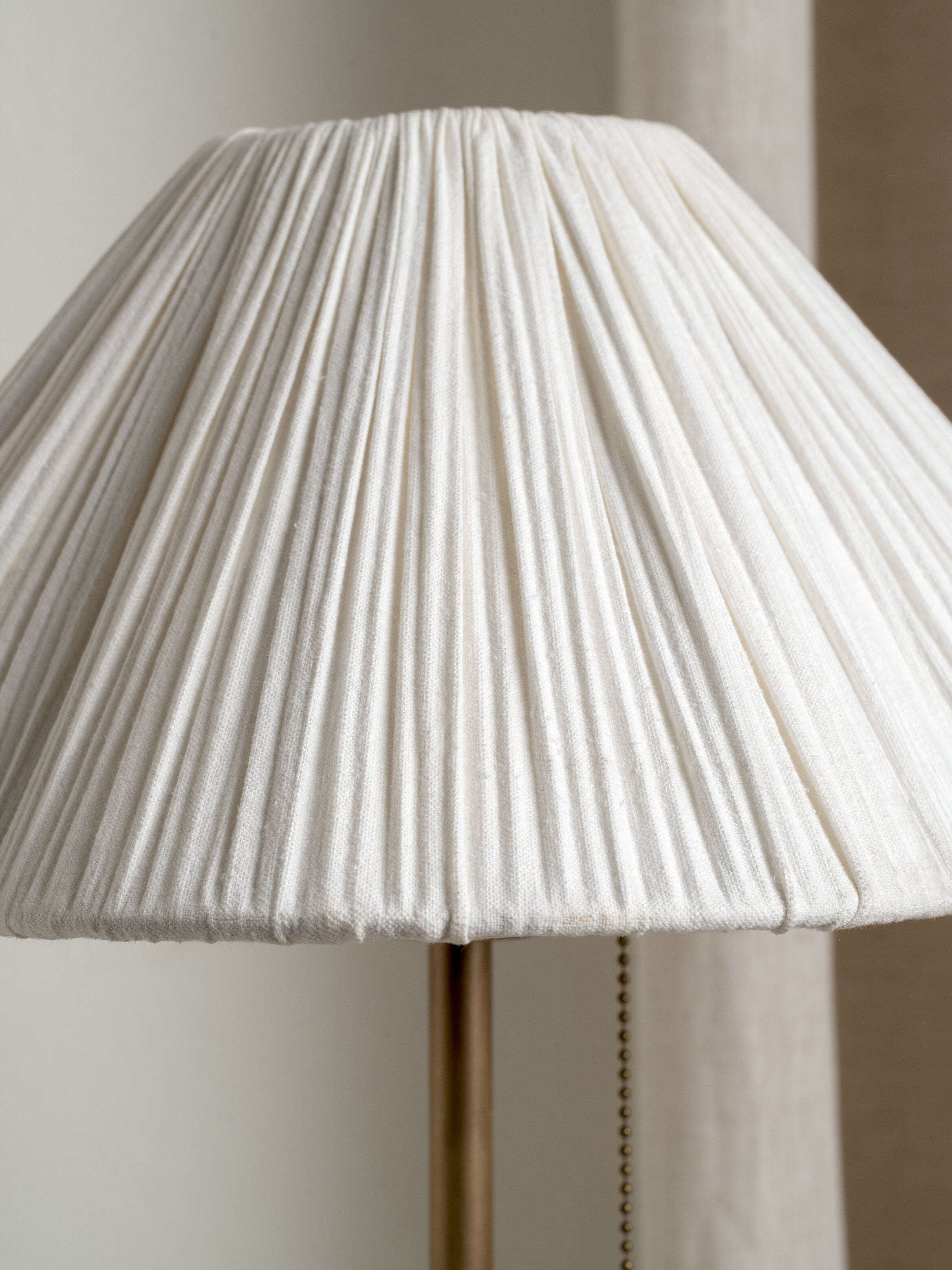 Lindi - aged brass and scalloped linen table lamp | Table lamp | lights & lamps | UK | Modern affordable designer 