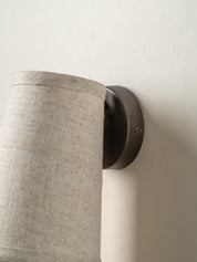 Solara - bronze and layered natural linen wall light | Wall light | lights & lamps | Modern affordable designer lighting