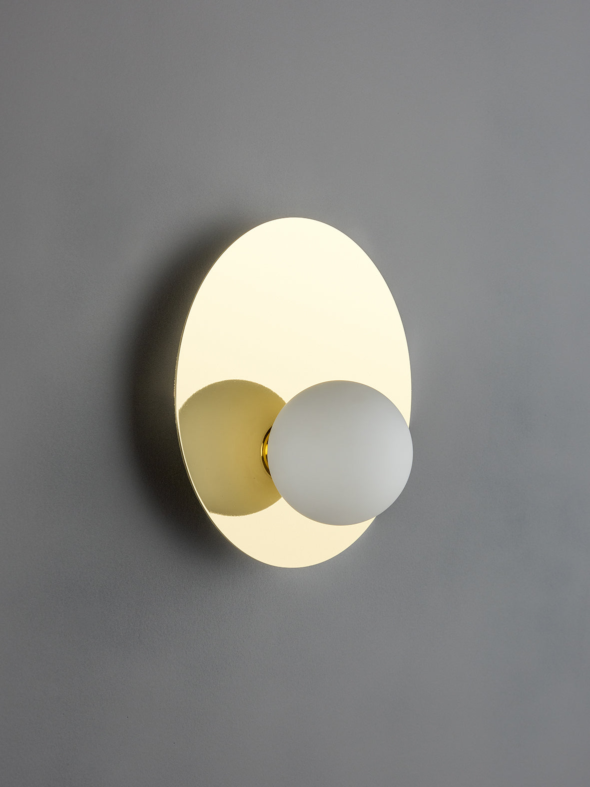 Luna - 1 light brass and opal wall light | Wall Light | Lights & Lamps Inc | USA