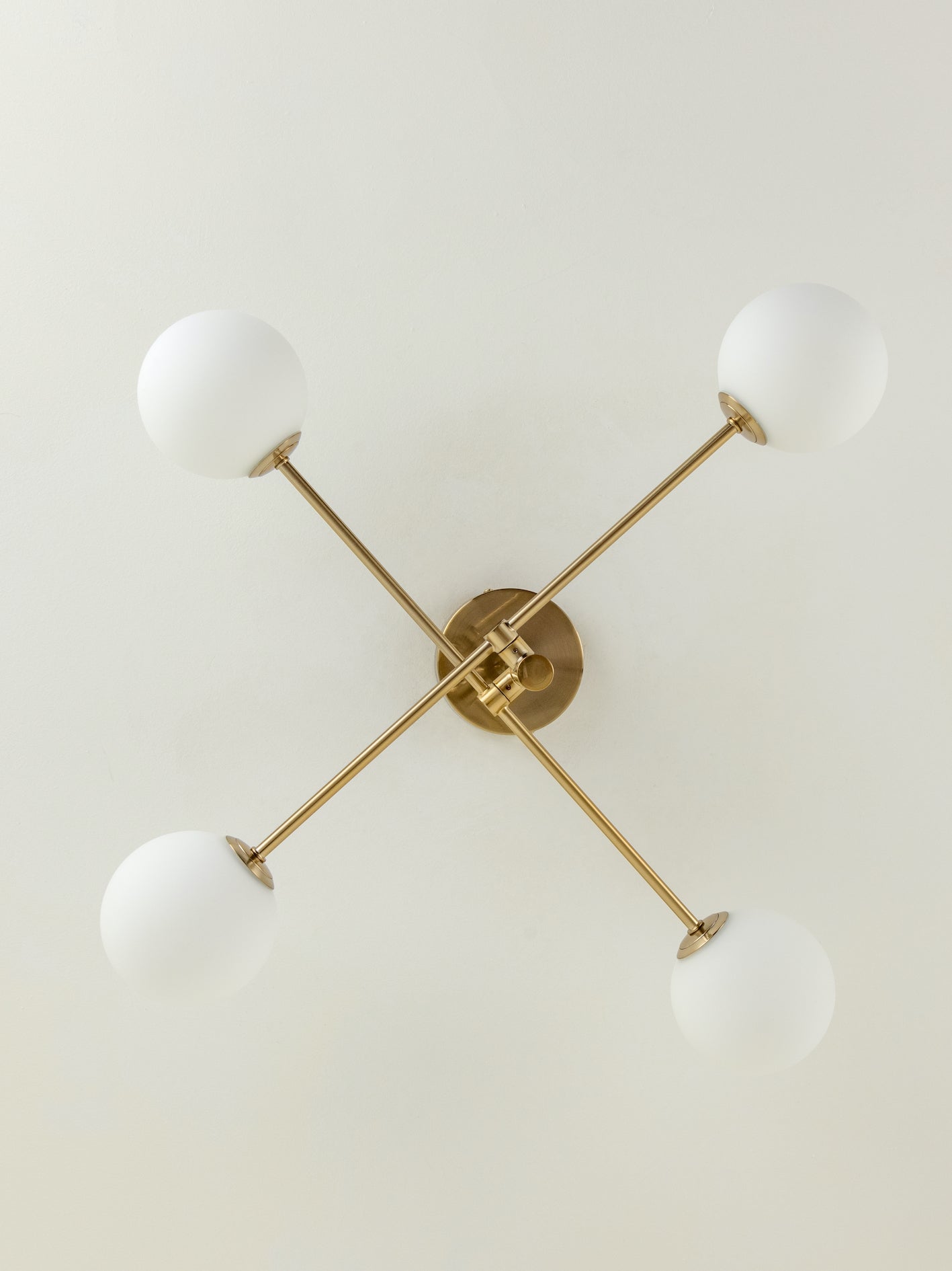 Chelso - 4 light brass and opal flush | Ceiling Light | Lights & Lamps Inc | USA