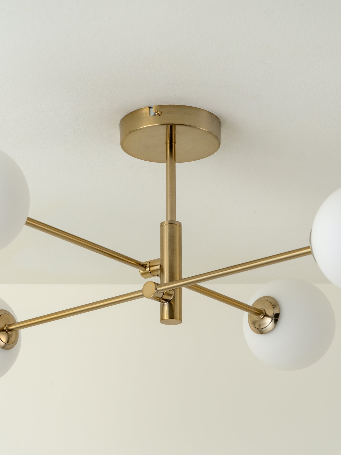 Chelso - 4 light brass and opal flush | Ceiling Light | Lights & Lamps Inc | Modern Affordable Designer Lighting | USA