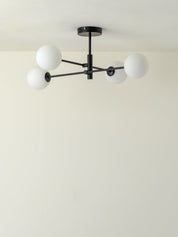 Chelso - 4 light matt black and opal flush | Ceiling Light | Lights & Lamps Inc | Modern Affordable Designer Lighting | USA