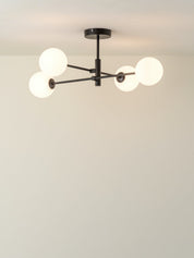Chelso - 4 light matt black and opal flush | Ceiling Light | Lights & Lamps Inc | Modern Affordable Designer Lighting | USA