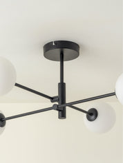 Chelso - 4 light matt black and opal flush | Ceiling Light | Lights & Lamps Inc | Modern Affordable Designer Lighting | USA