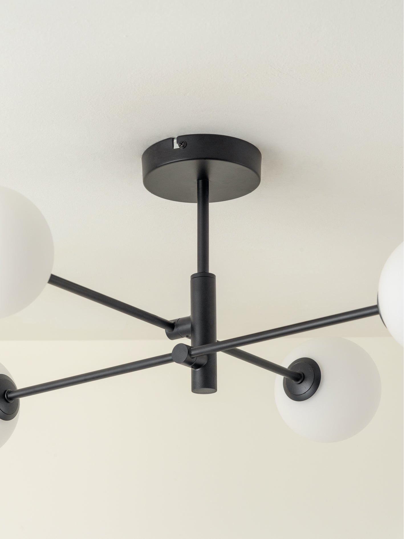 Chelso - 4 light matt black and opal flush | Ceiling Light | Lights & Lamps Inc | Modern Affordable Designer Lighting | USA