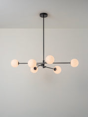 Chelso - 6 light matt black and opal pendant | Ceiling Light | Lights & Lamps Inc | Modern Affordable Designer Lighting | USA
