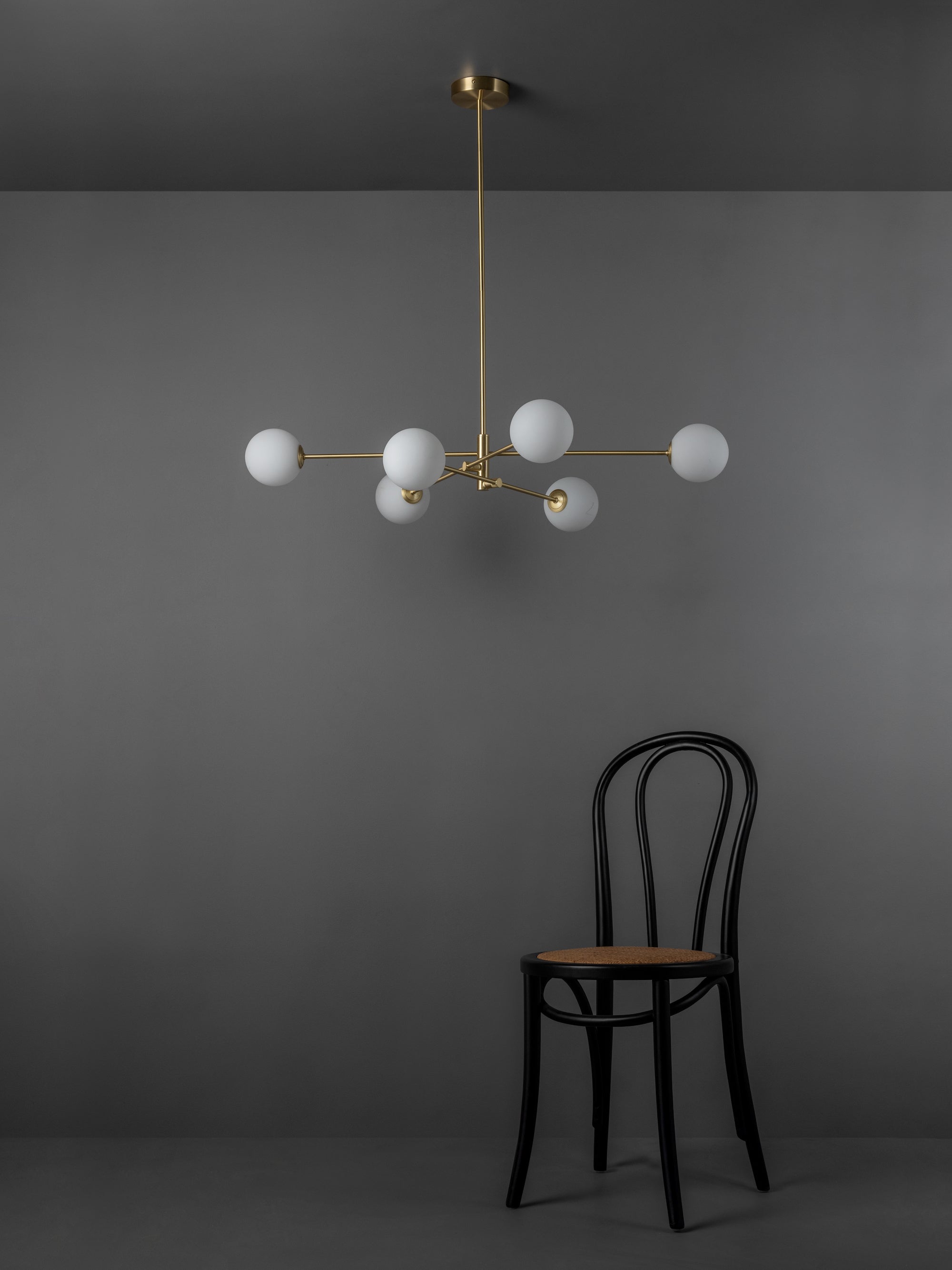 Chelso - 6 light brass and opal pendant | Ceiling Light | Lights & Lamps Inc | USA