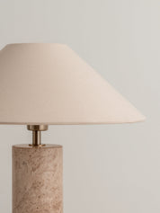 Denari - 1 light small brown marble cylinder table lamp | Table Lamp | Lights & Lamps Inc | Modern Affordable Designer Lighting | USA