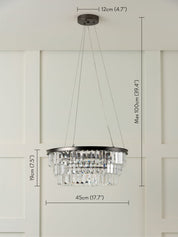 Alila - 5 light graphite silver tiered crystal glass chandelier | Ceiling Light | Lights & Lamps Inc | Modern Affordable Designer Lighting | USA