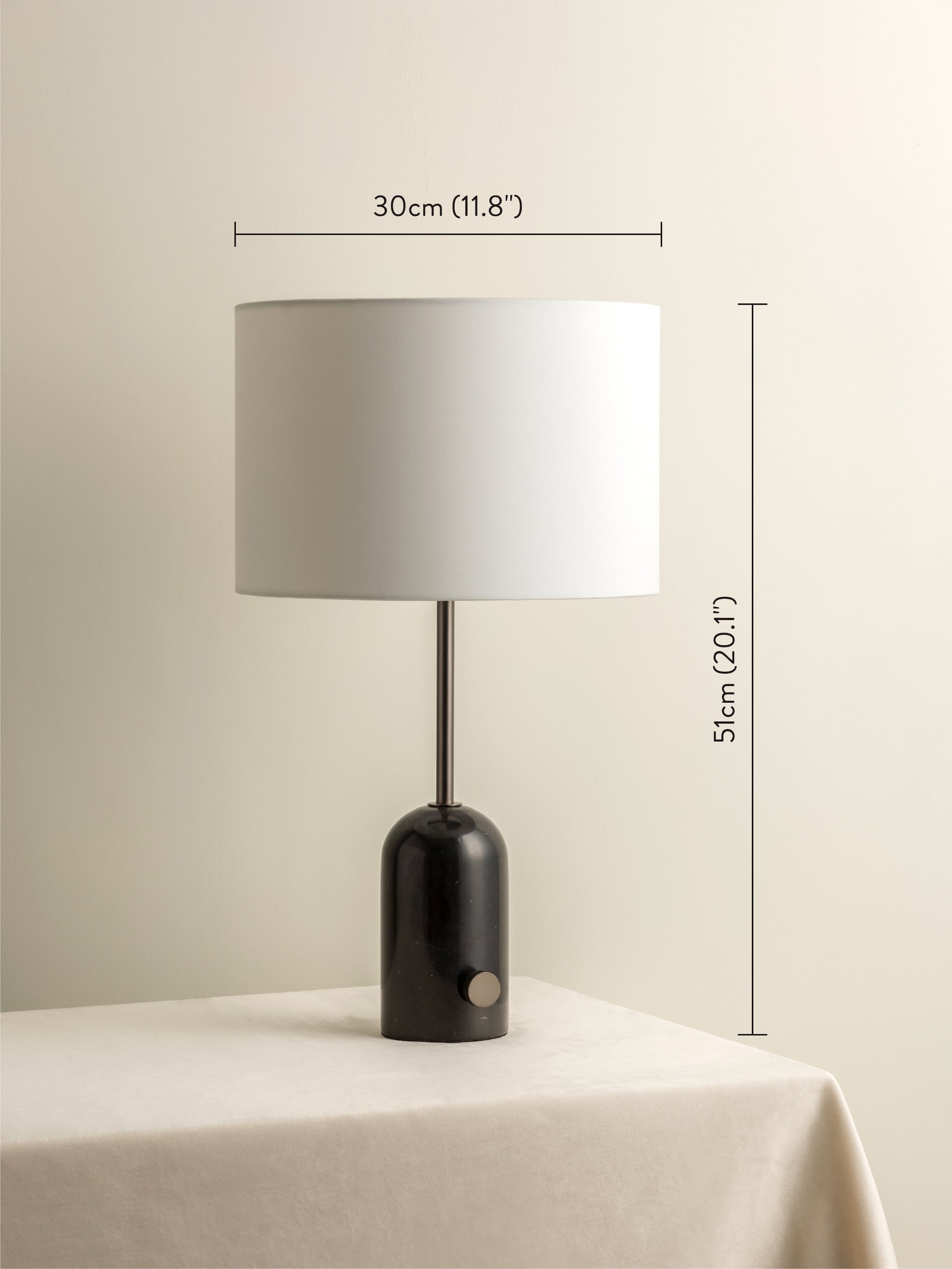 Penn - black marble and graphite silver table lamp | Table Lamp | Lights & Lamps Inc | USA
