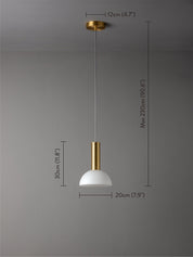 Silio - 1 light brushed brass and opal pendant | Ceiling Light | Lights & Lamps Inc | Modern Affordable Designer Lighting | USA