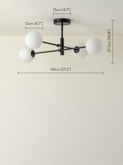 Chelso - 4 light matt black and opal flush | Ceiling Light | Lights & Lamps Inc | Modern Affordable Designer Lighting | USA