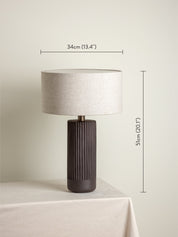 Nitara - chocolate ribbed concrete table lamp | Table Lamp | Lights & Lamps Inc | Modern Affordable Designer Lighting | USA