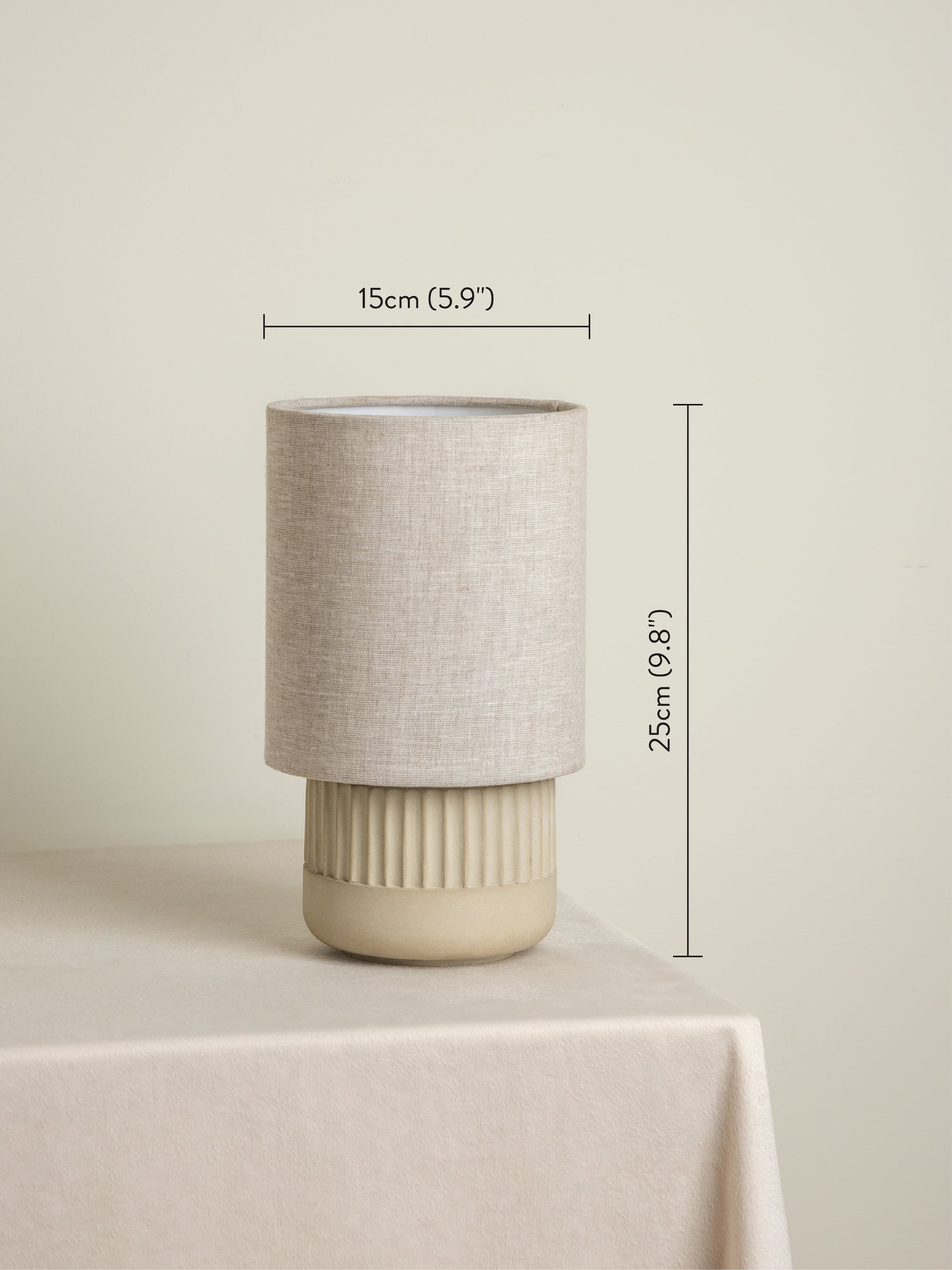 Enza - warm white ribbed concrete table lamp | Table Lamp | Lights & Lamps Inc | Modern Affordable Designer Lighting | USA