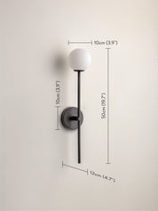 Chelso - matt black and opal wall light | Wall Light | Lights & Lamps Inc | Modern Affordable Designer Lighting | USA