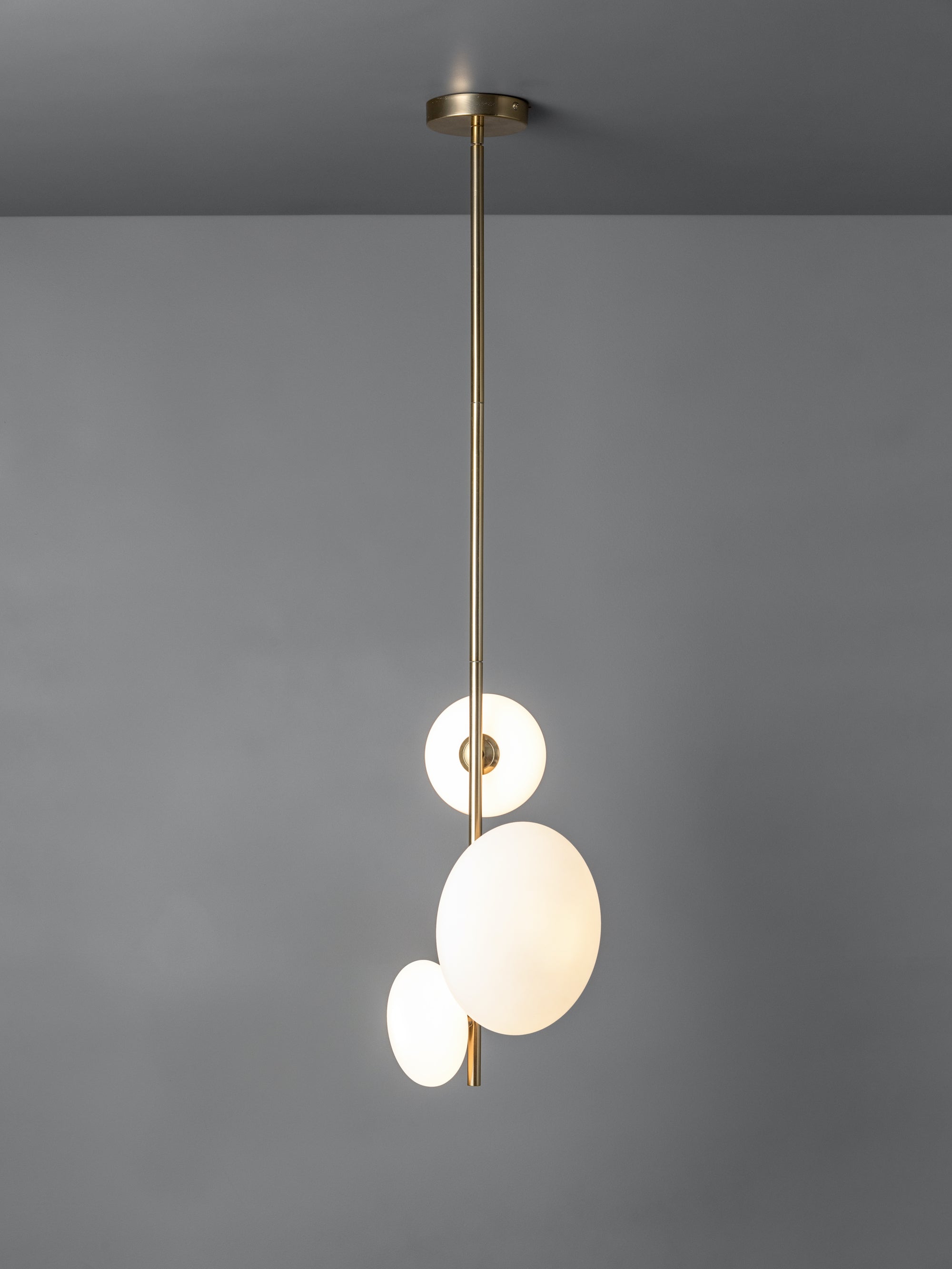 Imperial - 3 light brass and opal pendant | Ceiling Light | Lights &amp; Lamps Inc | Modern Affordable Designer Lighting | USA