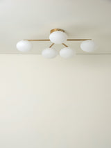 Imperial - 5 light brass and opal flush