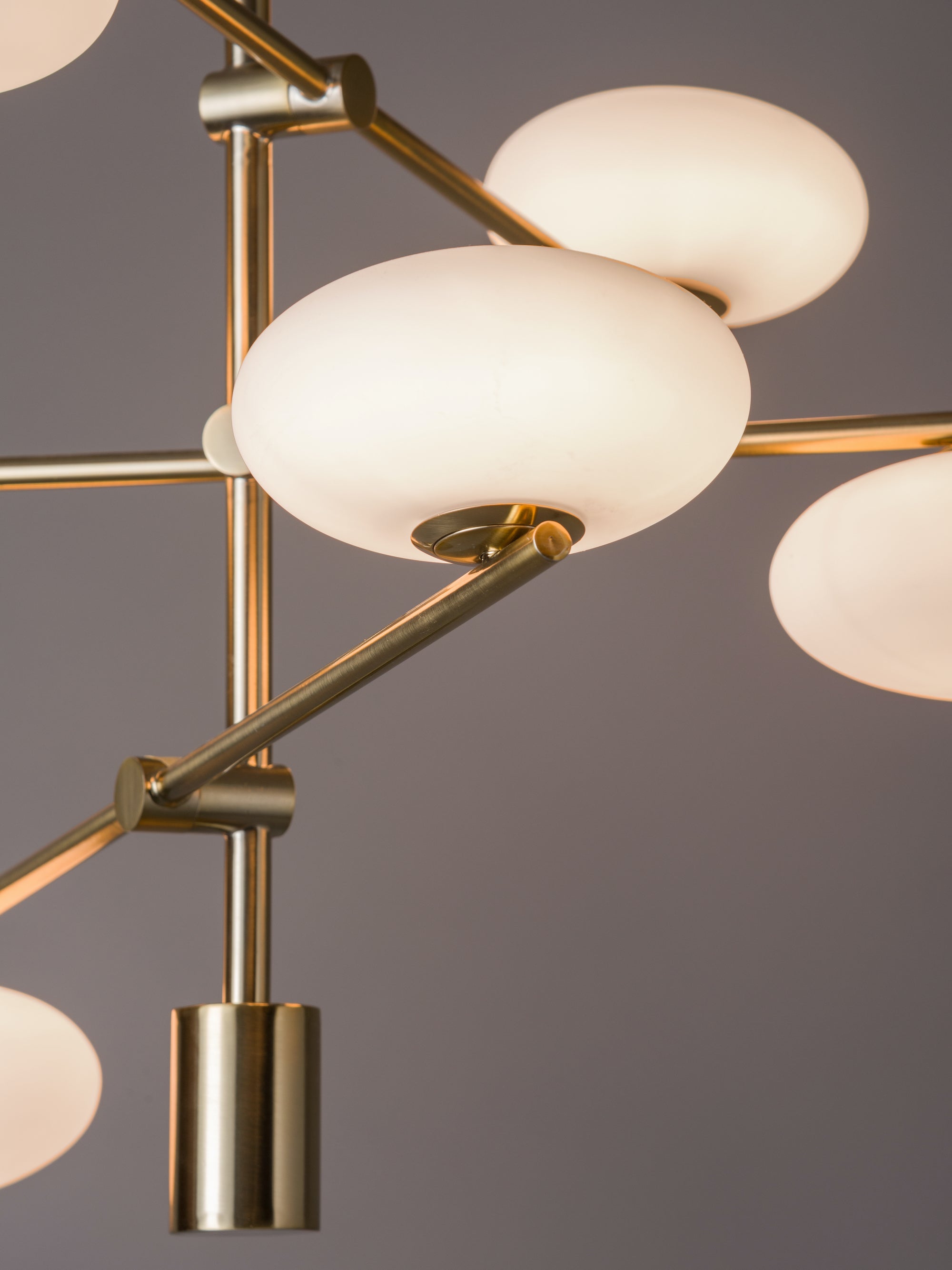 Imperial - 6 light brass and opal pendant | Ceiling Light | Lights & Lamps Inc | USA