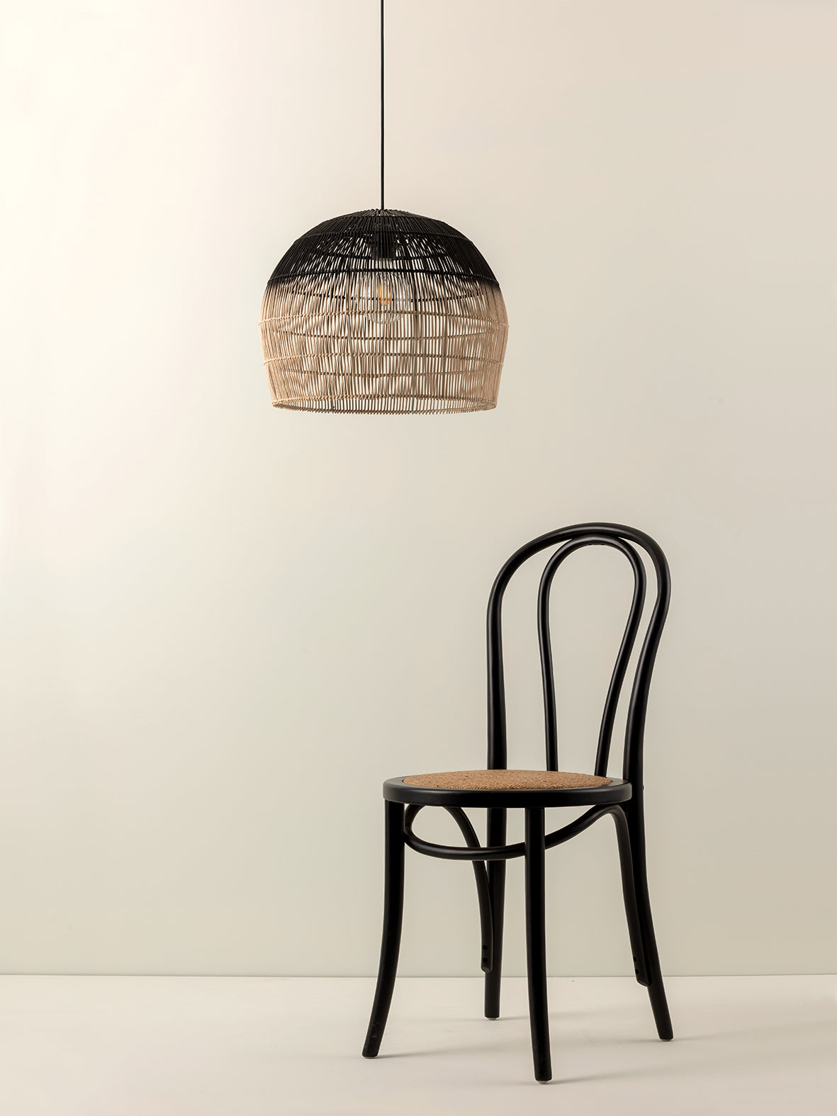 Bilu - black and natural ombre pendant light | Ceiling Light | Lights & Lamps Inc | USA