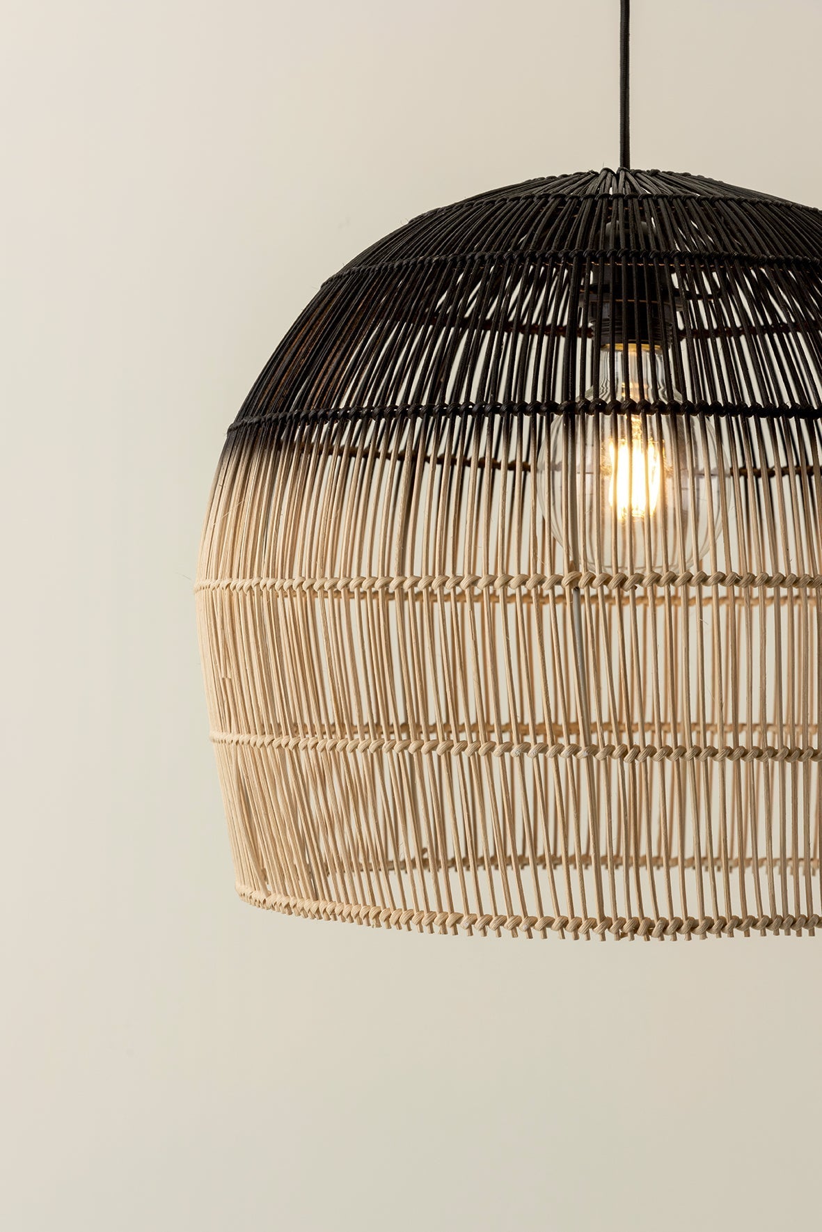 Bilu - black and natural ombre pendant light | Ceiling Light | Lights & Lamps Inc | Modern Affordable Designer Lighting | USA