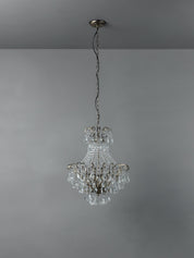 Lina - 4 light antique brass crystal glass chandelier | Ceiling Light | Lights & Lamps Inc | Modern Affordable Designer Lighting | USA