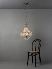 Lina - 4 light antique brass crystal glass chandelier | Ceiling Light | Lights & Lamps Inc | Modern Affordable Designer Lighting | USA
