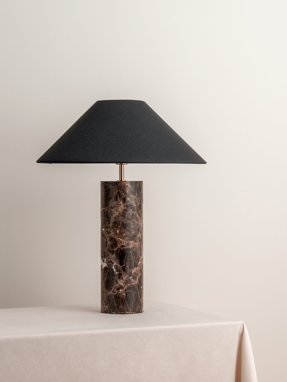 Morola - 1 light large brown marble cylinder table lamp | Table Lamp | Lights & Lamps Inc | USA