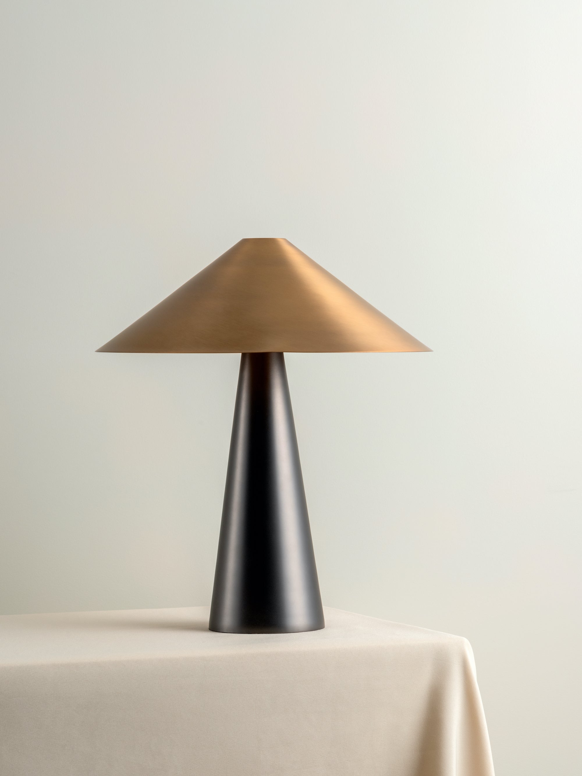 Orta - 1 light antique silver and burnished brass cone table lamp | Table Lamp | Lights &amp; Lamps Inc | Modern Affordable Designer Lighting | USA