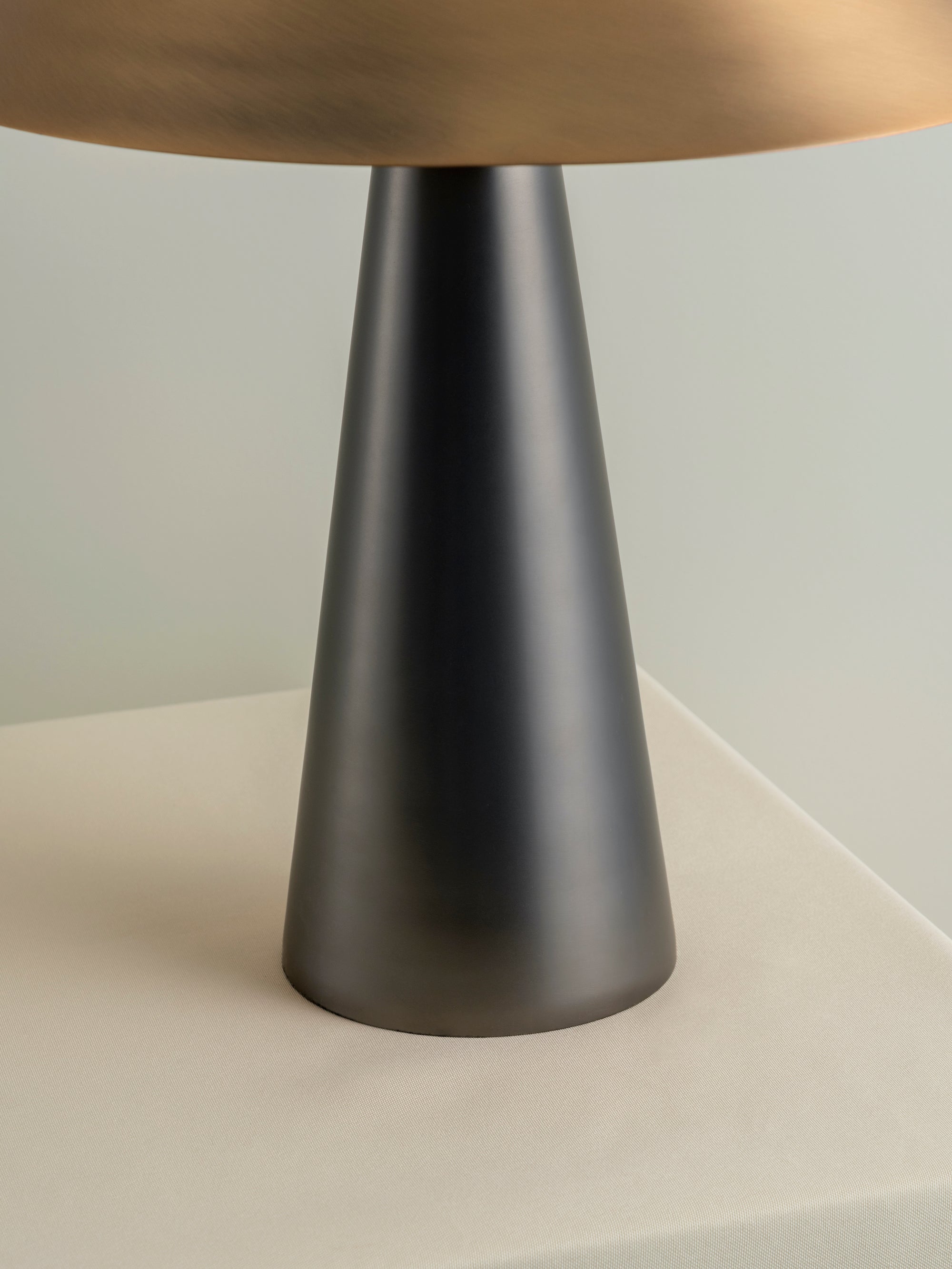 Orta - 1 light antique silver and burnished brass cone table lamp | Table Lamp | Lights & Lamps Inc | Modern Affordable Designer Lighting | USA