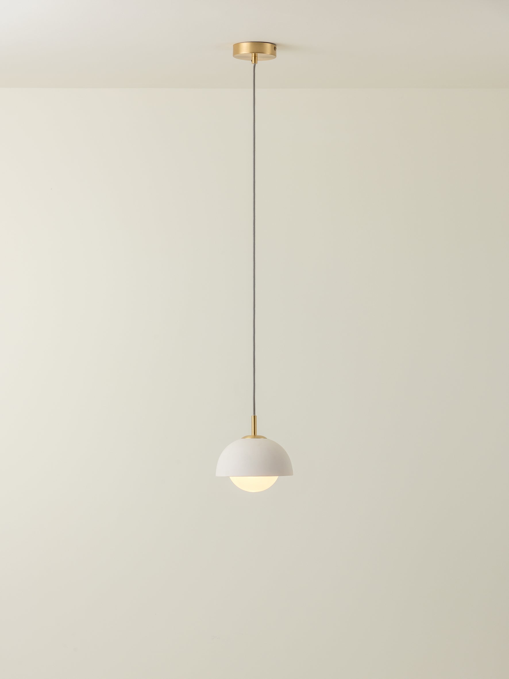 Porsa - 1 light brushed brass and warm white porcelain pendant | Ceiling Light | Lights &amp; Lamps Inc | Modern Affordable Designer Lighting | USA
