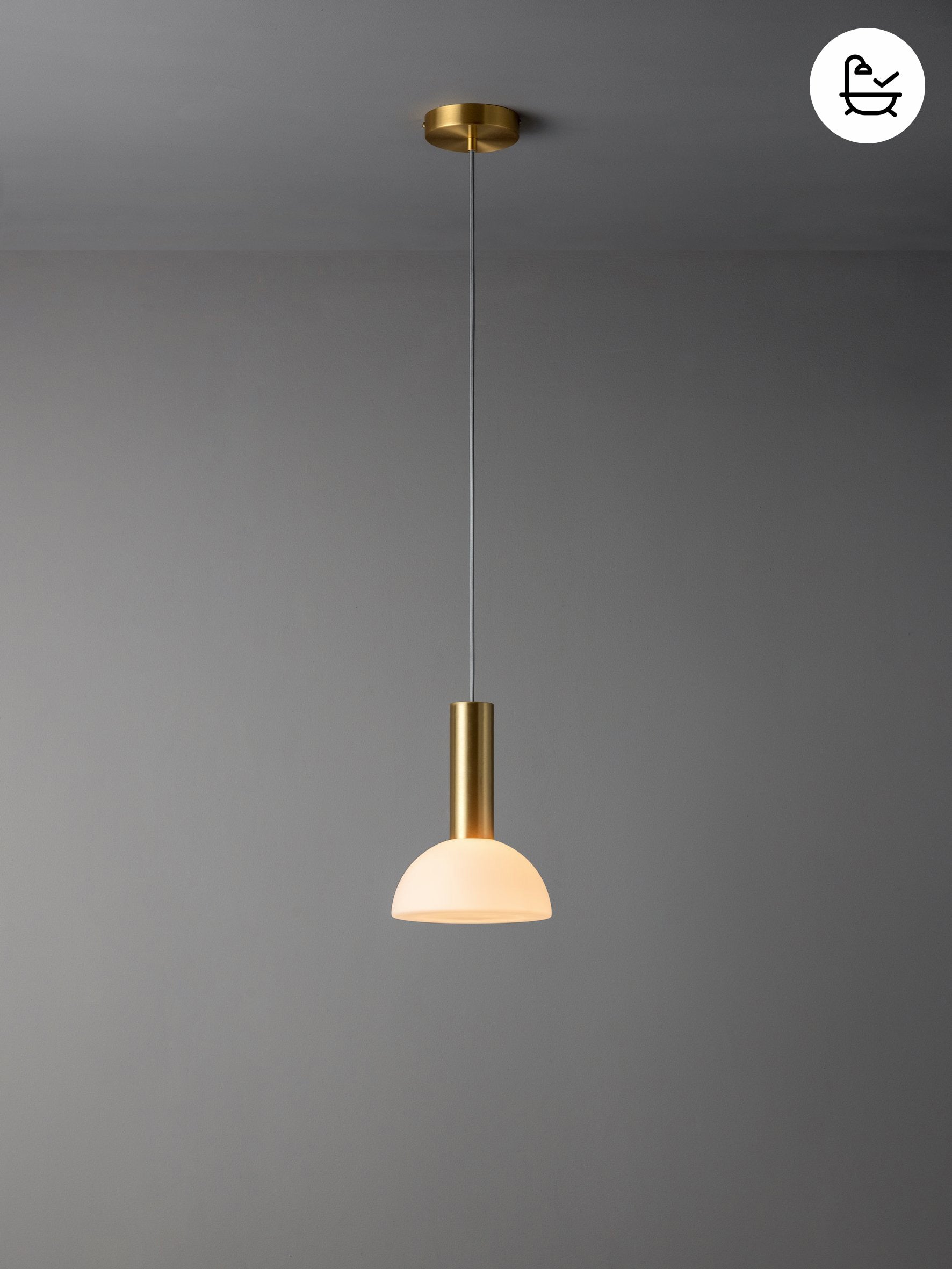 Silio - 1 light brushed brass and opal pendant | Ceiling Light | Lights &amp; Lamps Inc | Modern Affordable Designer Lighting | USA