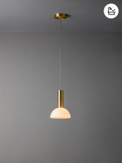 Silio - 1 light brushed brass and opal pendant | Ceiling Light | Lights & Lamps Inc | Modern Affordable Designer Lighting | USA
