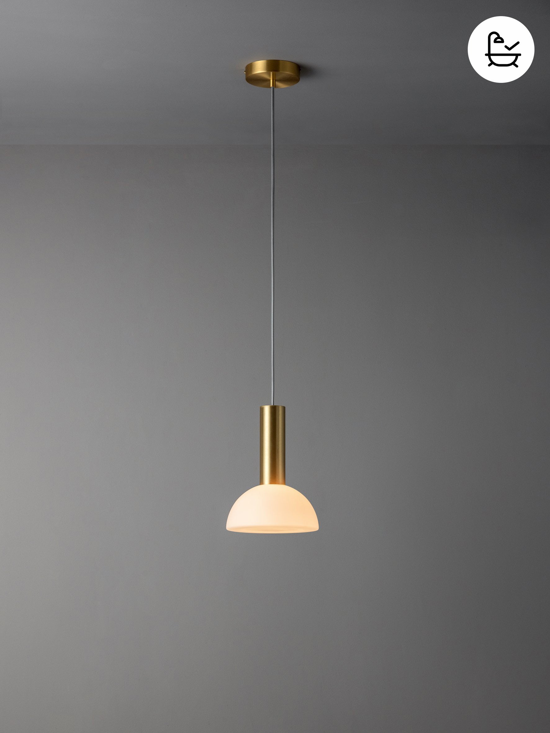 Silio - 1 light brushed brass and opal pendant | Ceiling Light | Lights & Lamps Inc | USA