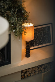 Aska - tall charred wood and natural linen table lamp | Table Lamp | Lights & Lamps Inc | Modern Affordable Designer Lighting | USA