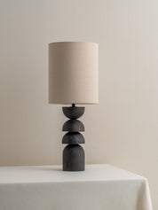 Aska - small charred wood and natural linen table lamp | Table Lamp | Lights & Lamps Inc | Modern Affordable Designer Lighting | USA